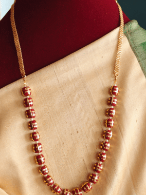 Coral pearl antique finish mala