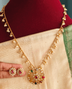 Navratna pendant set with guttapulasu pearl chain