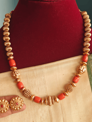 Antique coral mala set