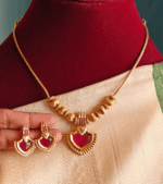 Palakkai red enamel necklace set