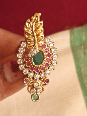 Leaf floral saree pin