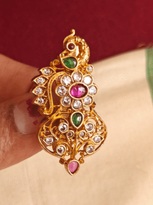 Peacock floral saree pin