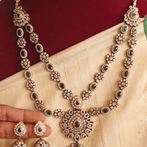 Double layer victorian necklace set