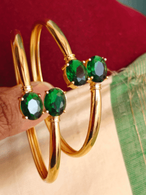 Oval stone bracelet set (Green)