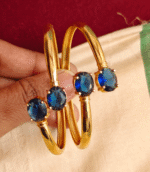 Oval stone bracelet set (Blue)