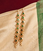 Guttapusalu tear drop ear chain (green)