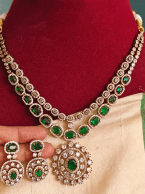 Maya double layer victorian necklace (green)