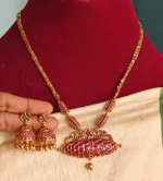 Annam damaru fusion chain set with jhumkha (Multicolor)