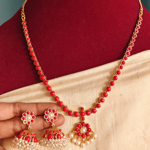 Nritya coral necklace