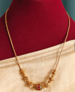 Damaru ruby emerald ball antique chain