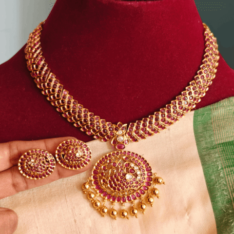 Annam attigai set (Ruby white)