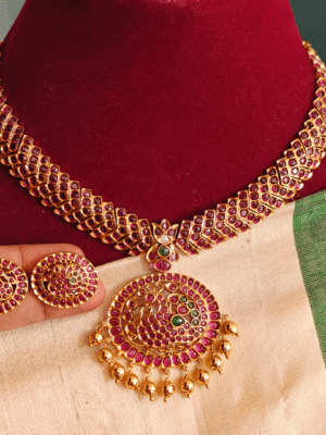 Annam attigai set (Ruby green)