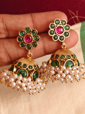 Nritya green jhumkha