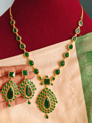 Jyothika emerald necklace set