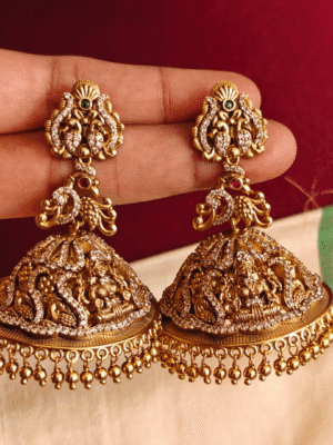 Bridal antique lakshmi kodai jhumkha