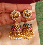 Ruby emerald bell jhumkha