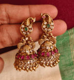 Peacock antique step jhumkha