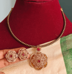 Amalia pendant set with black rope hasli