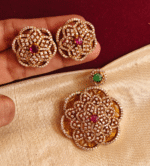 Amalia pendant set (White green ruby)