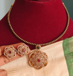 Amalia pendant set with black rope hasli (multicolor)