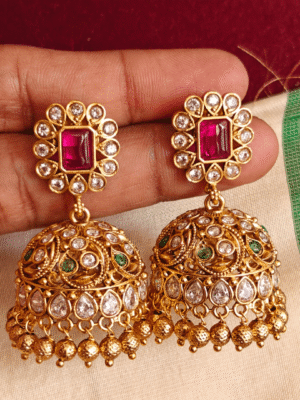 Kundan floral jhumkha