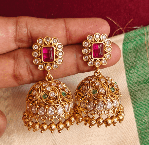 Kundan floral jhumkha