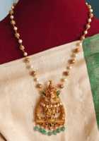 Radha krishna jhoola pendant with antique pearl chain