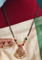 Annam pendant set with black beads chain