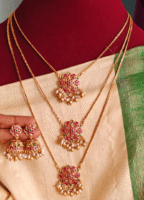 Flower kemp layer set with jhumkha