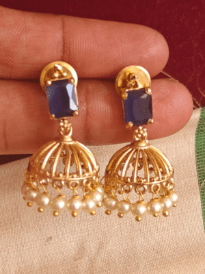 Mini kodai jhumkha blue
