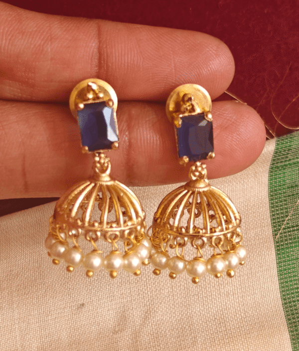 Mini kodai jhumkha blue