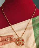 Poo pendant set with chain (Coral pearl)
