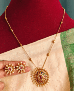 Navratna chakra pendant set with chain