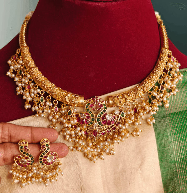 Double swan kanti necklace