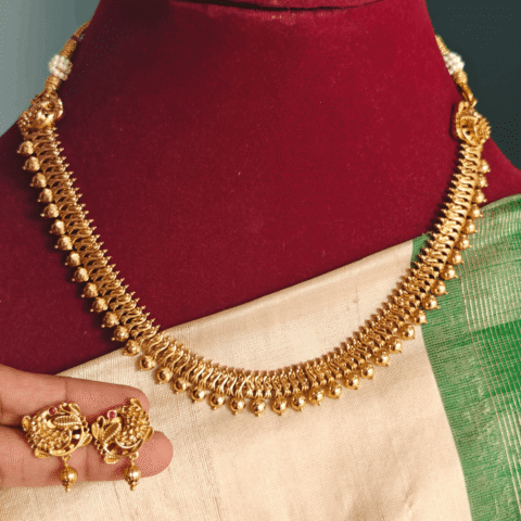Peacock malli mottu necklace