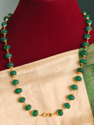 Emerald pumpkin beads with fish hook