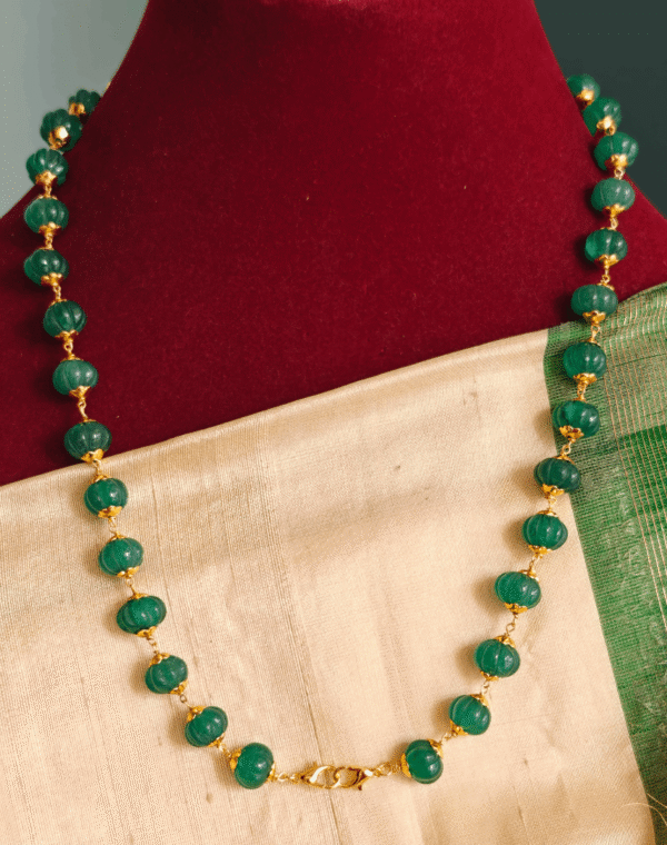 Emerald pumpkin beads with fish hook