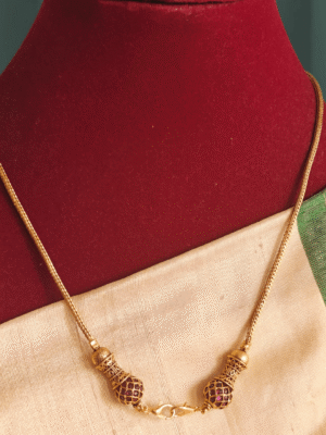 Antique ruby ball chain