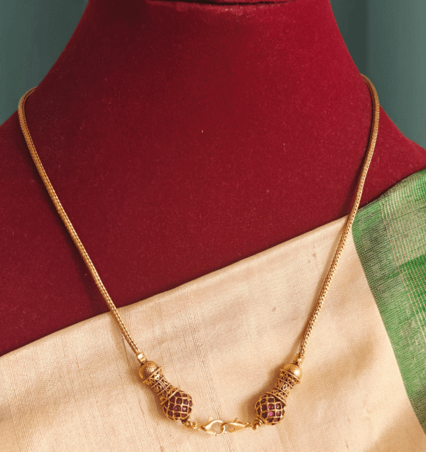 Antique ruby ball chain