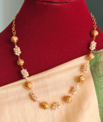 Cluster pearl lotus antique chain