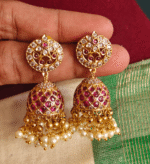 Ruby bell jhumkha (Ruby white)