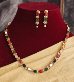 Oval stones Navratna necklace