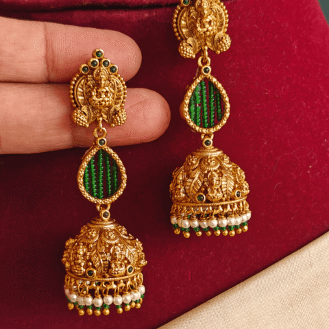 Lakshmi antique beads fusion jhumkha