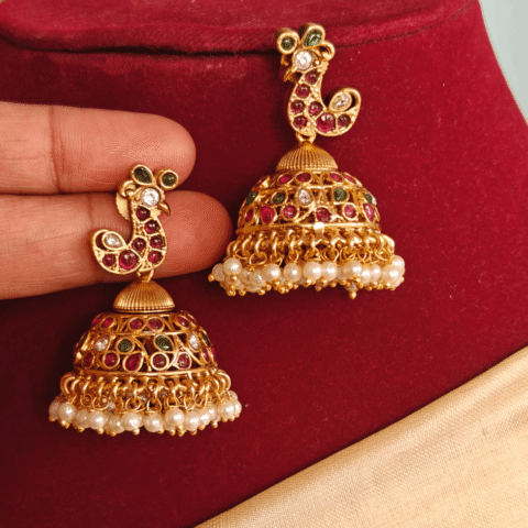 Duck antique jhumkha (Multicolor)