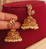 Duck antique jhumkha (Ruby white)