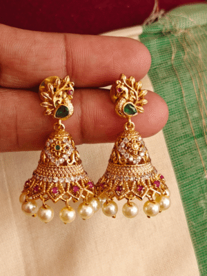 Peacock bell jhumkha