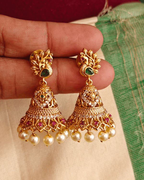 Peacock bell jhumkha