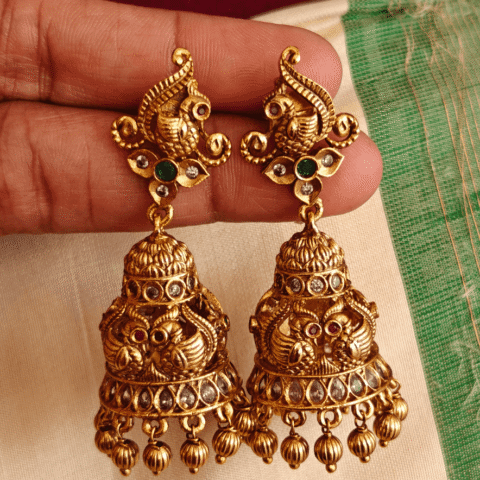 Peacock antique jhumkha