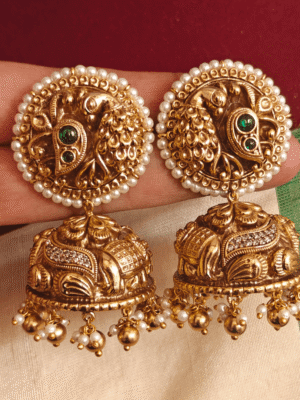 Peacock bridal jhumkha