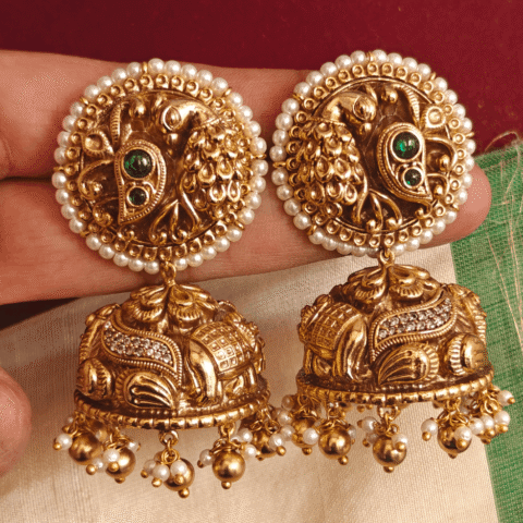 Peacock bridal jhumkha